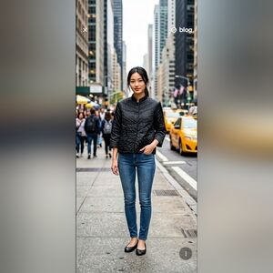 Vintage Maurice Antaya black quilted jacket Size 12